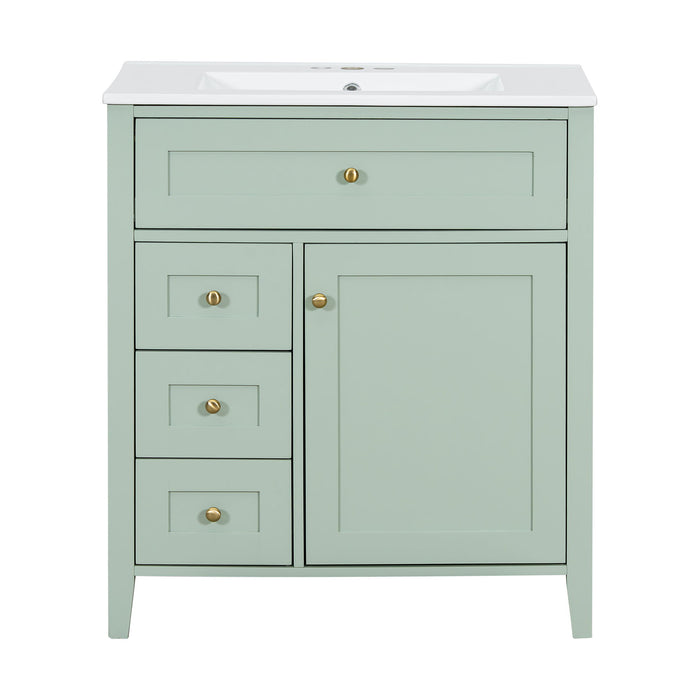 Bathroom Vanity With Sink, 3 Drawers And Adjustable Shelf, Freestanding Storage Unit