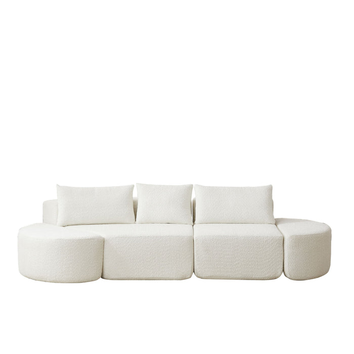 V - Shaped Modular Sofa Set With 3 Pillow