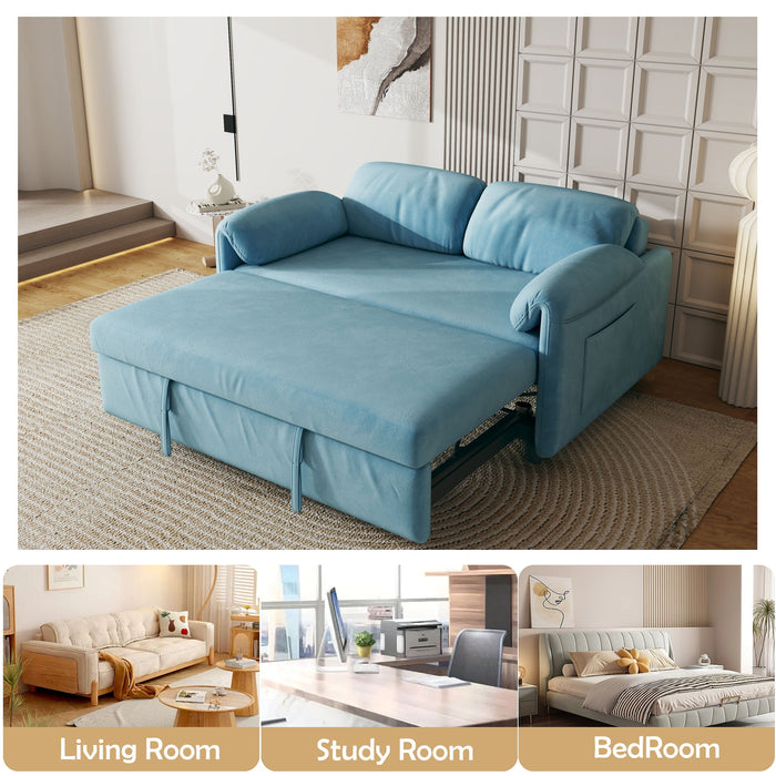 Sofa, Dual Purpose Lounge With Retractable Queen Size Bed