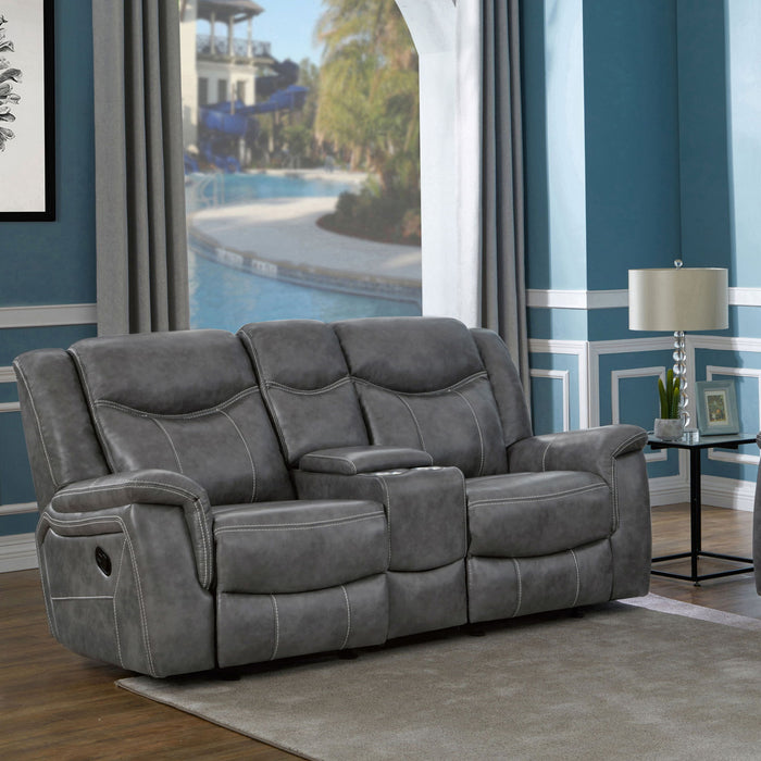 Carmen - Cool Motion Loveseat With Storage, With Reclining Function And Built In Storage - Gray