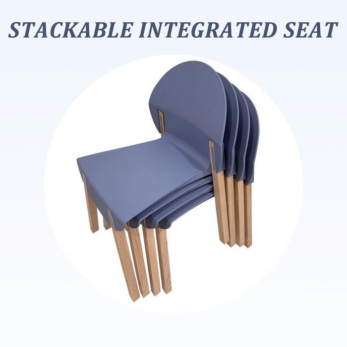 4 Piece Set Of Single Chairs With Long Table