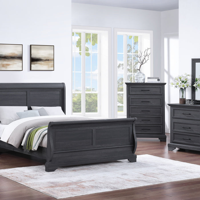 Colville - Queen Sleigh Bed With Curved Headboard And Footboard - Black