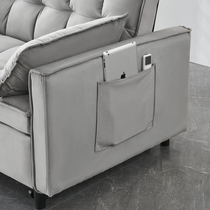 Sofa Bed With Pockets, 3 In 1 Convertible For Living Room
