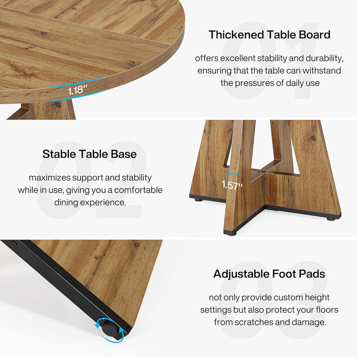 Round Dining Cross Base Kitchen Table