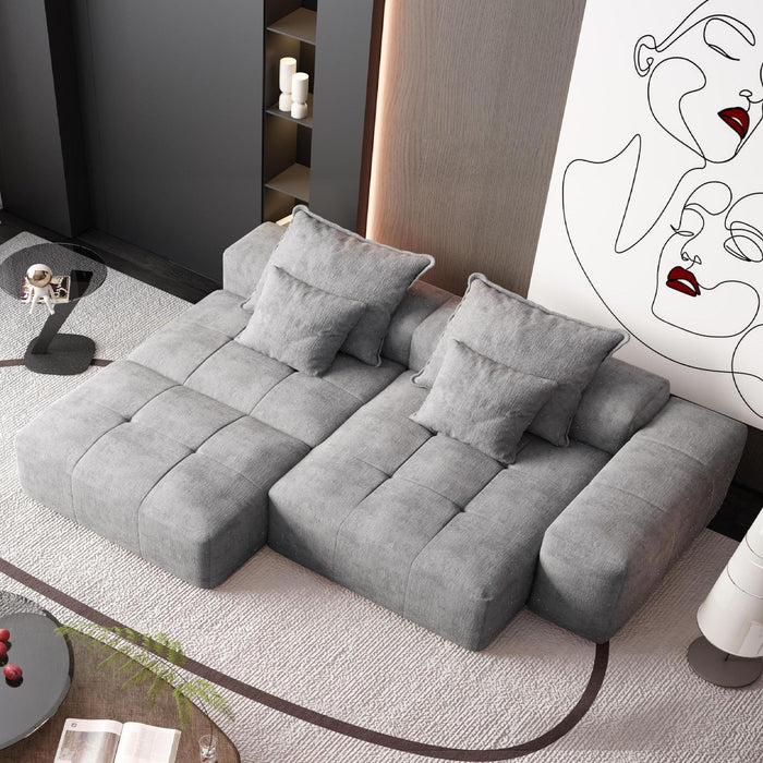 Modern Oversized, Modular Sectional Sofa With Pillows