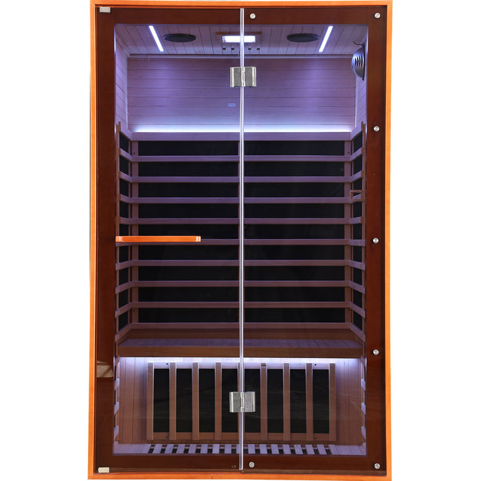 Double Sauna Room With Carbon Heating Plates - American White Oak