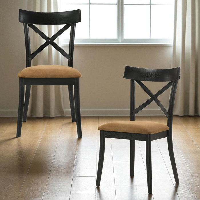 Hillary - Side Chair (Set of 2) - Black / Brown