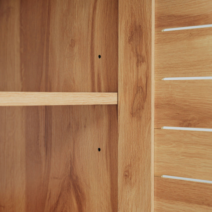 Bathroom Vanity With Ceramic Sink, Freestanding Cabinet - Antique Natural / Brown