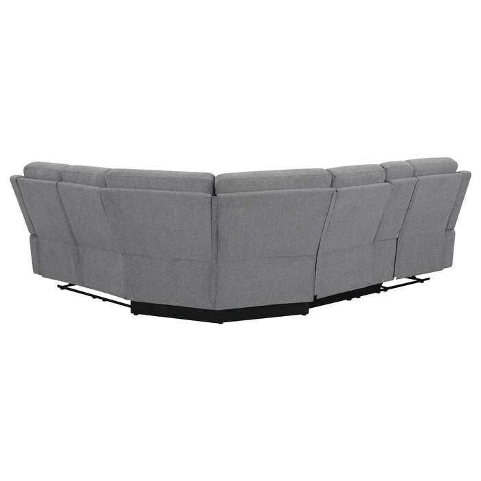 Aaron - 3 Piece Upholstered Sectional - Smoke