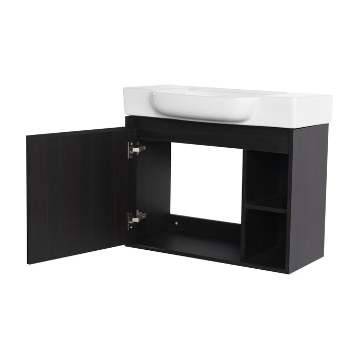 Wall Mounted Bathroom Vanity With Sink, Soft Close Door