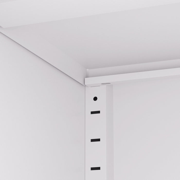 Tall Metal Kitchen Pantry Cabinet With Adjustable Shelves And Silent Magnetic Doors - White