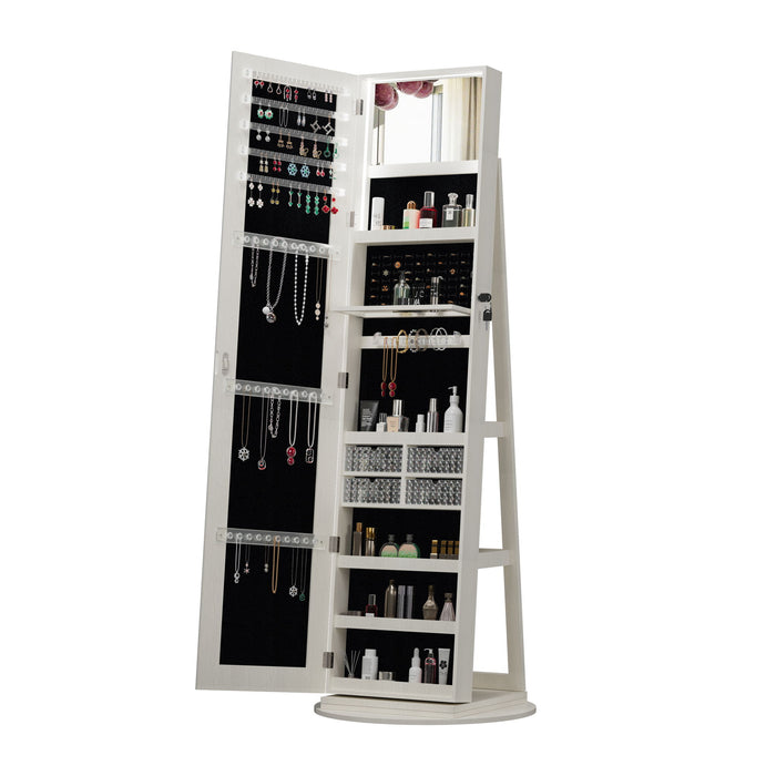 Swivel Jewelry Cabinet With Full Length Mirror