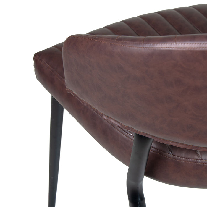 5 Pieces Modern Faux Leather And Metal Dining Set