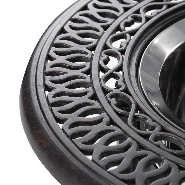 Side Table With Removable Ice Bucket, Hand Brushed Finish, Food Grade Bucket For Indoor & Outdoor Use - Antique Bronze