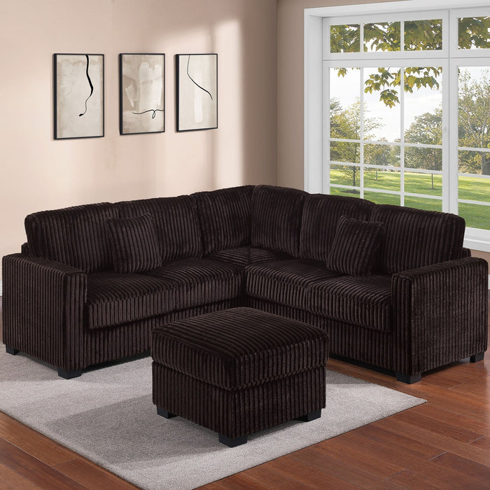 Modern Sectional Set With Cocktail Ottoman