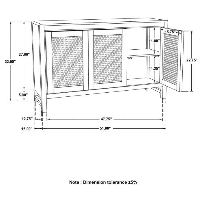 Ashton - 3 Door Accent Cabinet - Natural