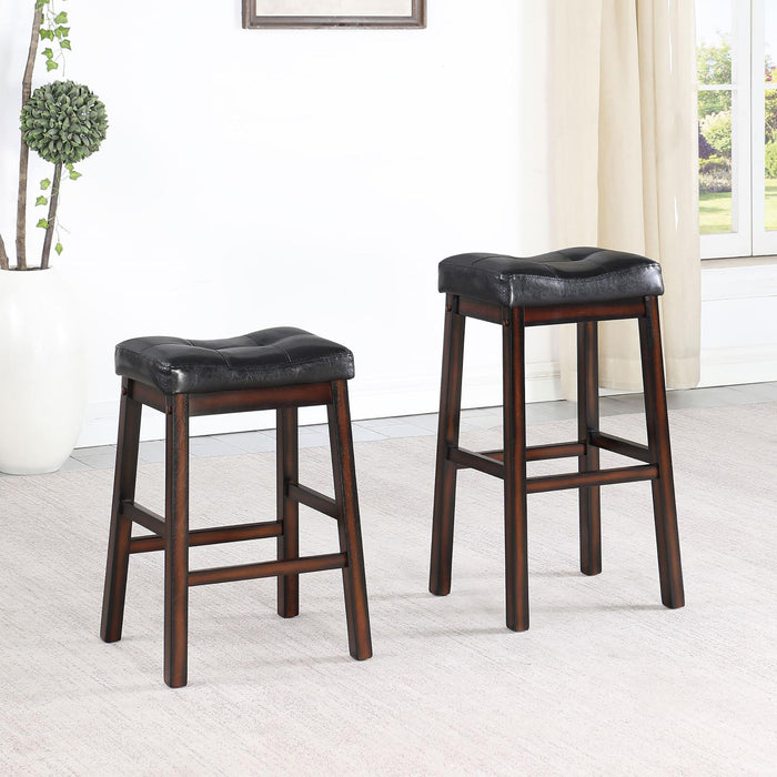 Upholstered Counter Height Stools (Set of 2) - Black