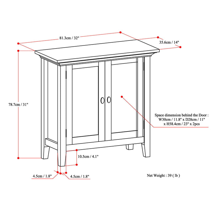 Redmond - Low Storage Cabinet - Hickory Brown