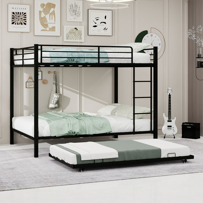 Bunk Bed For Kids, Convertible Frame With Ladders & Guardrail