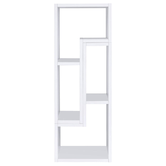 Convertable L-Shaped Bookcase With Open Shelves - White