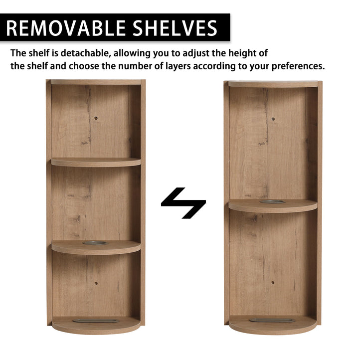 Modern Wall Mounted Bathroom Vanity With Ceramic Sink And Storage Rack, 2 Soft Close Drawers