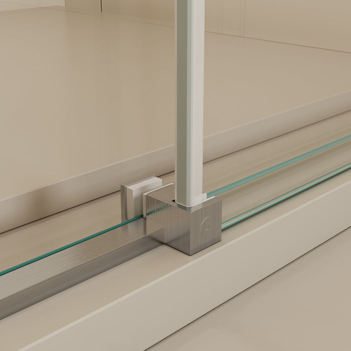 Semi-Frame Single Sliding Shower Door With Clear Tempered Glass