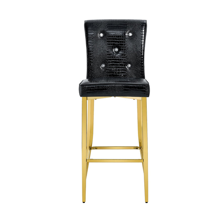 Bar Chairs With Crystal Clasp Design (Set of 2)