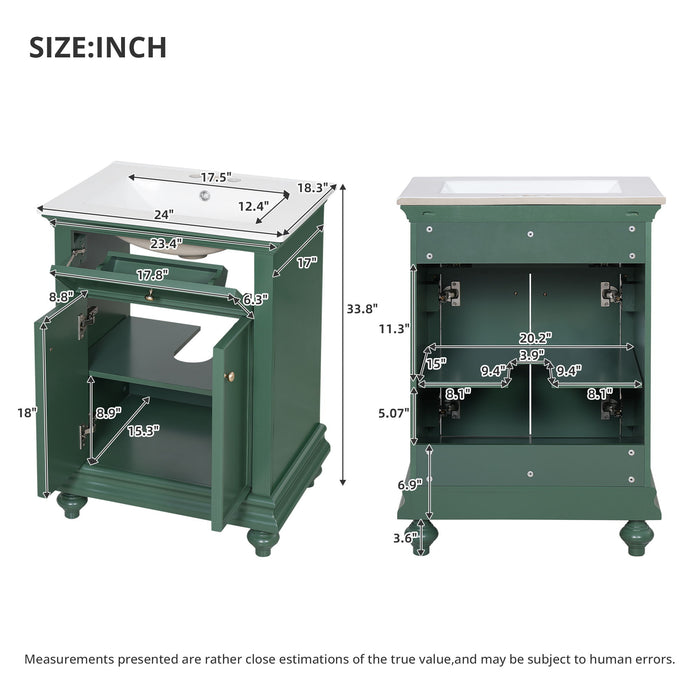 Modern Bathroom Vanity With Tip-Out Drawer And Soft-Close Hinges