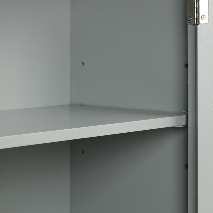 Tall Freestanding Bathroom Storage Cabinet With Drawer And Adjustable Shelf