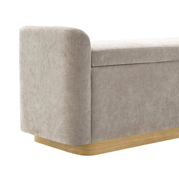 Upholstered Storage Bench With Safety Hinge