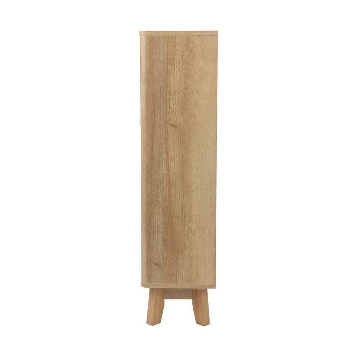 Entryway Shoe Cabinet With Flip Down Storage, Ultra Thin Freestanding Design For Home Use - Oak