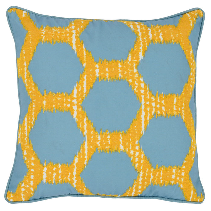 Gaines - Pillow - Yellow With Blue