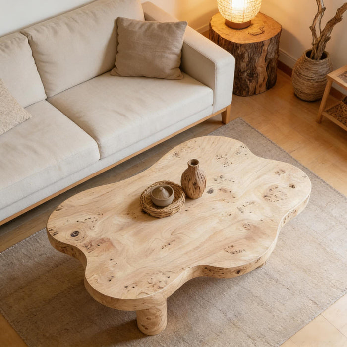 Cloud Shaped Coffee Table With 4 Round Legs