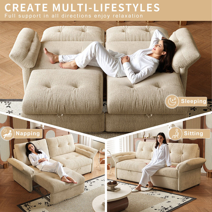 Sofa Bed, 2 In 1 Design For Living Rooms