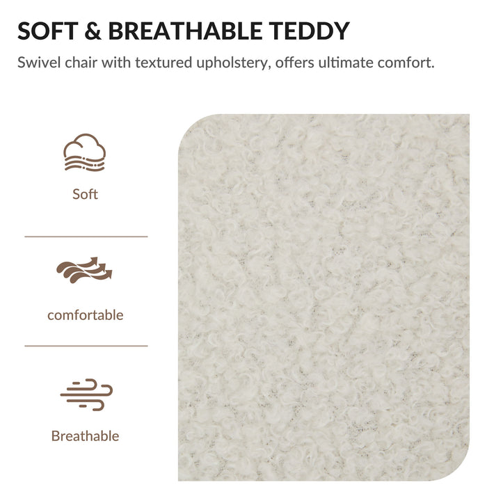 Swivel Accent Chair Wide Upholstered For Living Room