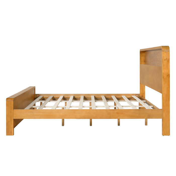 Bed Frame With Dual Open Storage Headboard And Footboard