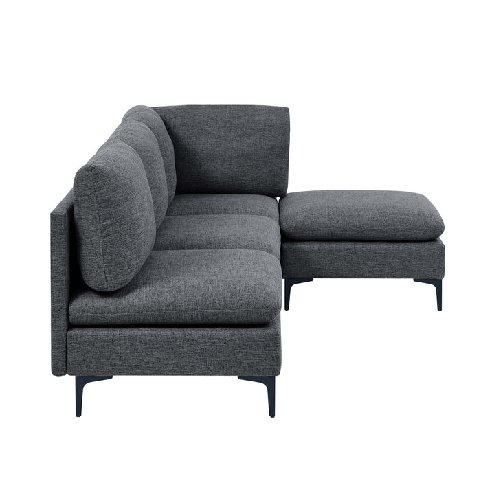 Upholstered Modular Sectional With Tall Legs, Medium Firm Seat