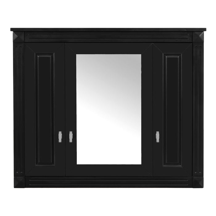 Wall Mounted Bathroom Cabinet With Mirror And 5 Shelves, Rectangular Design