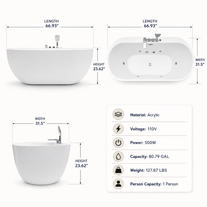 Xavier - Single Person AcrylicCorner Massage Bathtub, Featuring A Gfci Plug, Ul Certified Pump, Upc Certified Drain, And Swivel Faucet - Milk White
