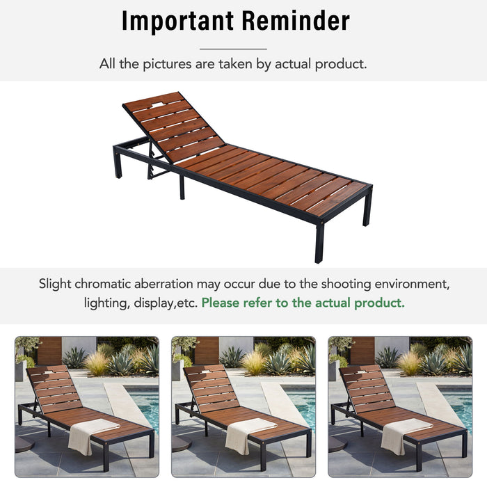 Outdoor Chaise With Adjustable Backrest