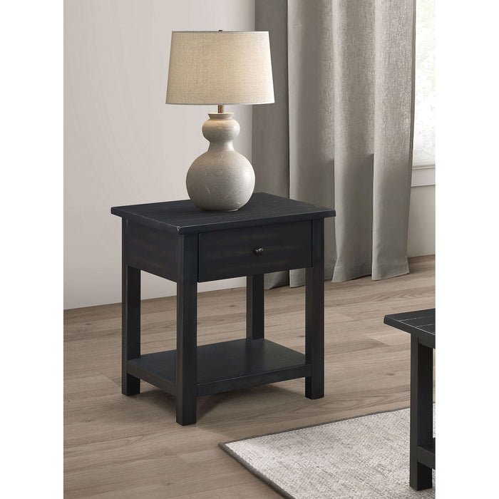 Castleton - 1 Drawer Wood End Table With Shelf