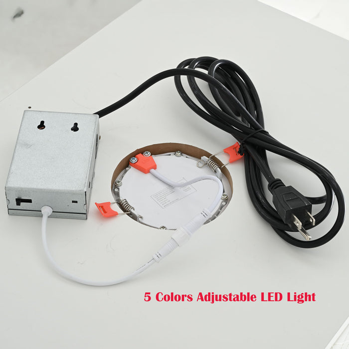 Modern Upholstered Glass Display Cabinet With Adjustable LED Light - White