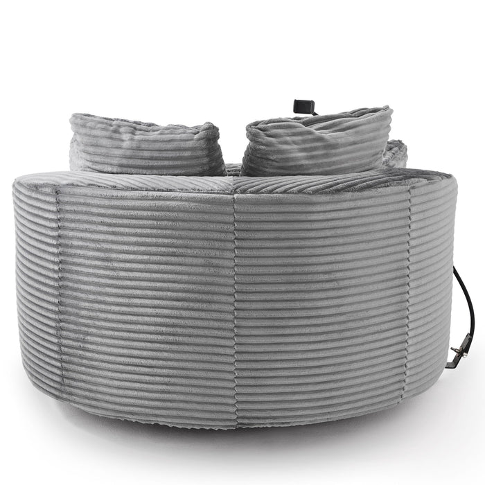 Swivel Accent Barrel Chair With Adjustable Phone Holder, 5 Pillows For Living Room