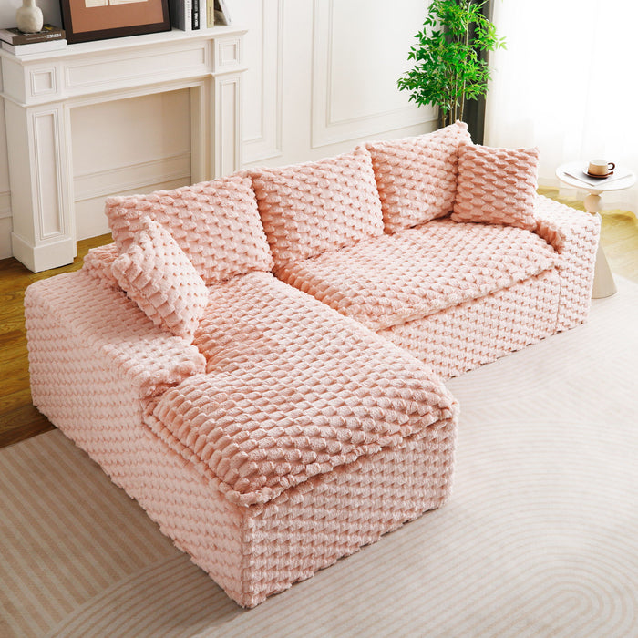 Modular Sofa, Convertible Twin Seat With Chaise Lounge
