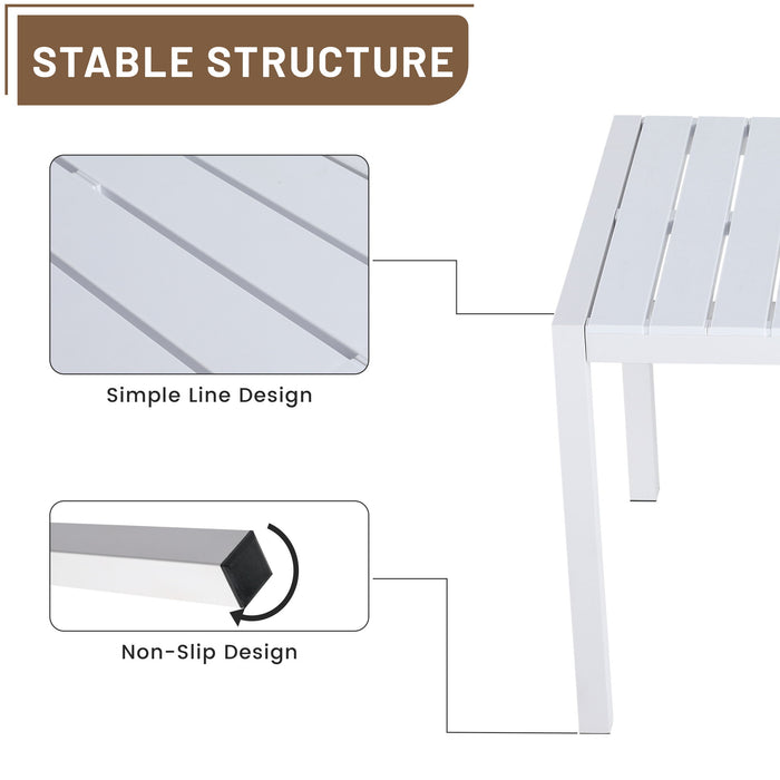 4 Piece Set Of Modern Designed Single Chairs With Long Table