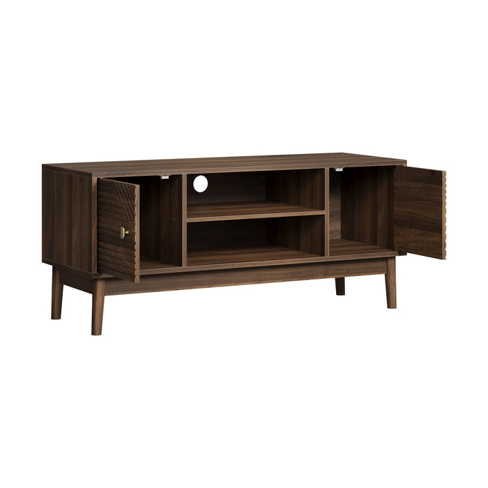 TV Stand, Entertainment Center With Storage, Media Console Table For Living Room - Walnut