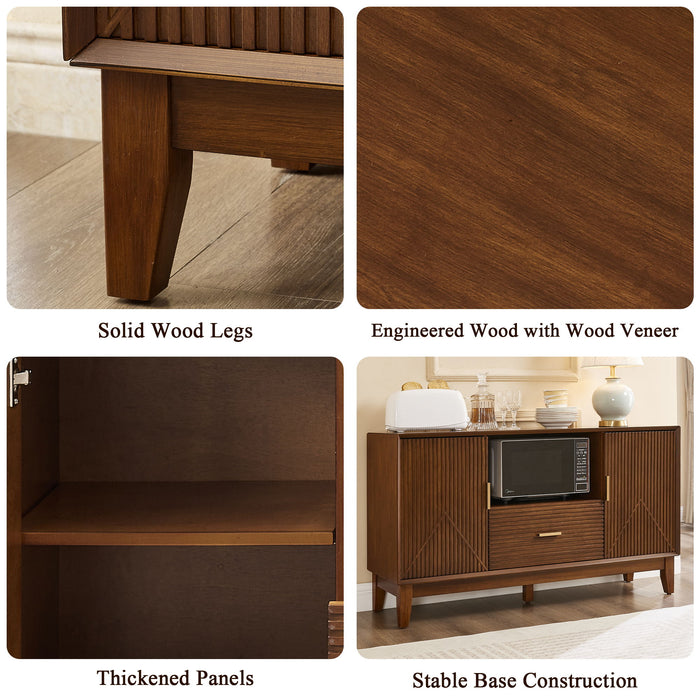 TV Stand With Drawer And Cabinets - Brown