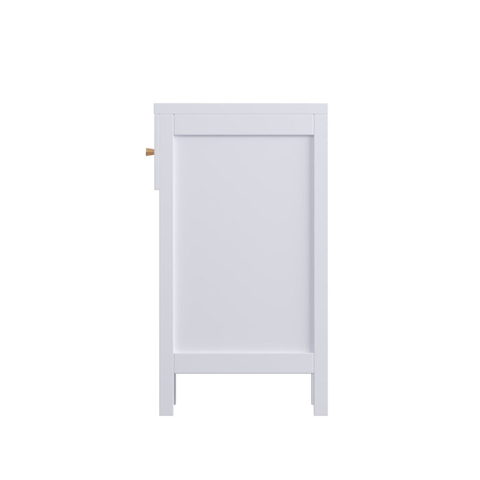 Nightstand With Drawer And Open Shelf, Scalloped Edge Bedside Table