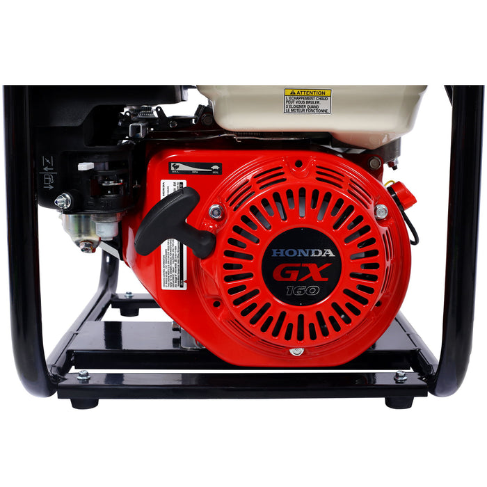 Honda - Gx160 Engine Water Pump 3" 264Gpm With 3In Npt Coupler And 25Ft Flat Hose, Aluminum - Black / Red