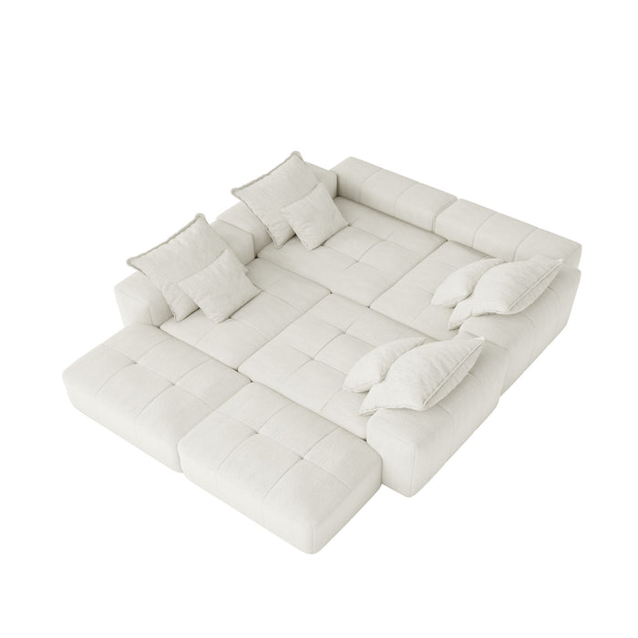 Modern Oversized Diy Combination Modular Sectional Sofa With Pillows